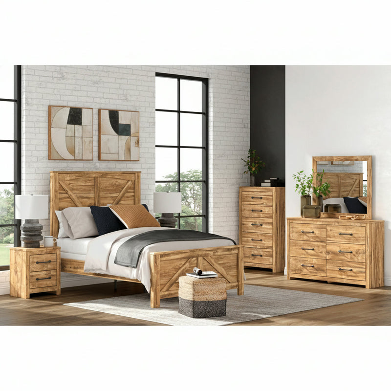 Maystonna Panel Bed, Dresser, Mirror, Chest & Nightstand, Bedroom Set