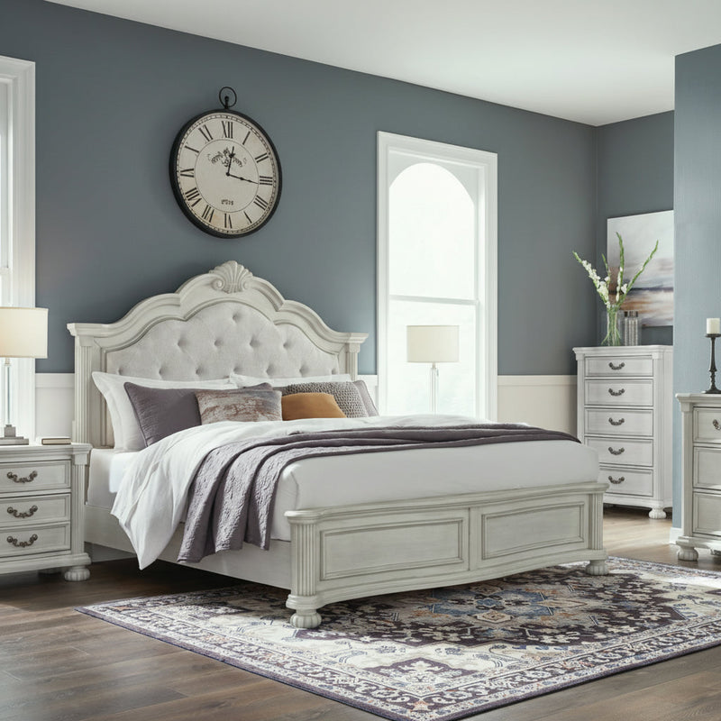 Montelaine Upholstered Panel Bed, Dresser, Mirror, Chest & Nightstand, Bedroom Set