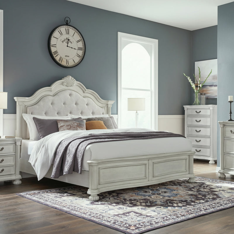 Montelaine Upholstered Panel Bed, Dresser, Mirror, Chest & Nightstand, Bedroom Set