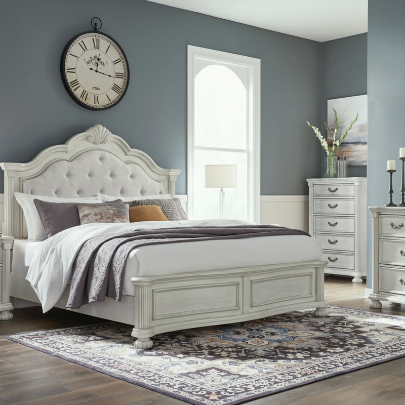Montelaine Upholstered Panel Bed, Dresser, Mirror, Chest & Nightstand, Bedroom Set