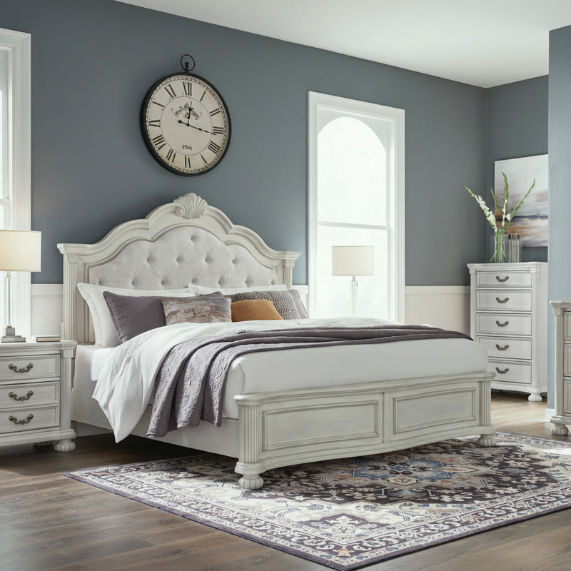Montelaine Upholstered Panel Bed, Dresser, Mirror, Chest & Nightstand, Bedroom Set