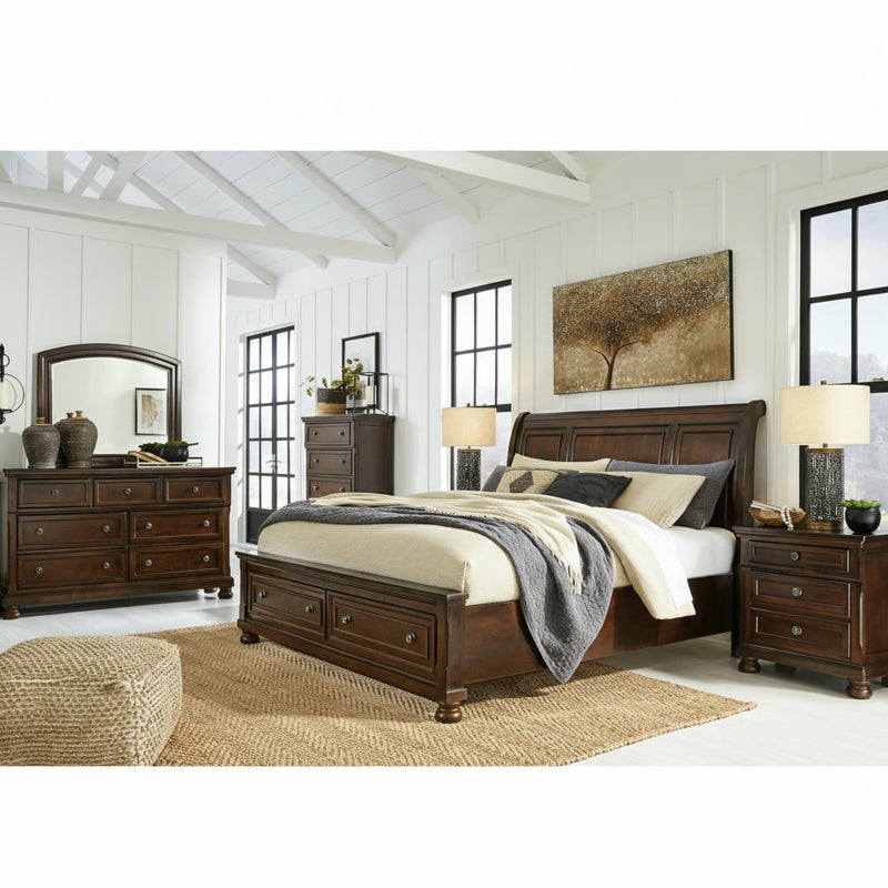 Porter Bed, Dresser, Mirror, Chest & Nightstand, Bedroom Set