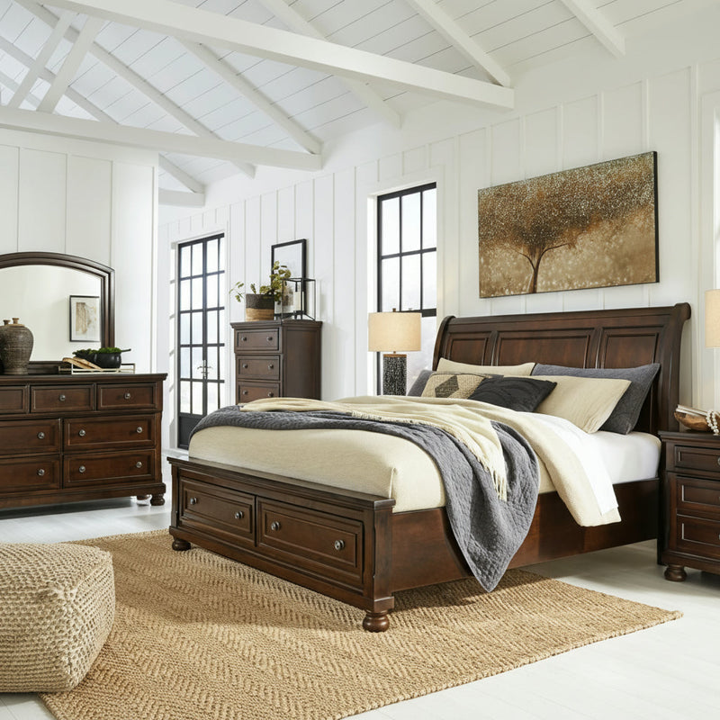 Porter Bed, Dresser, Mirror, Chest & Nightstand, Bedroom Set