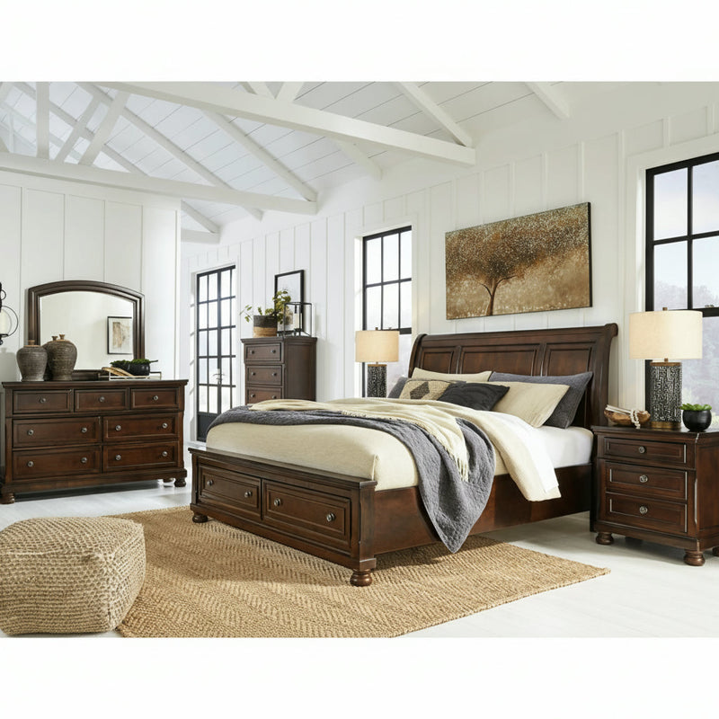 Porter Bed, Dresser, Mirror, Chest & Nightstand, Bedroom Set