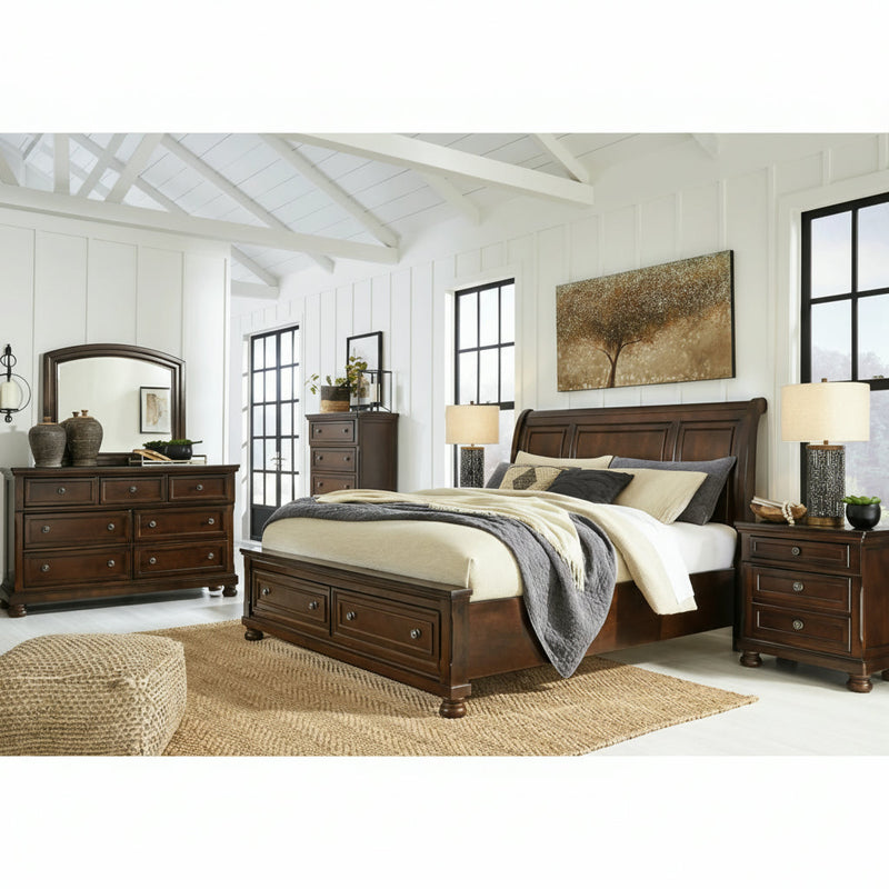 Porter Bed, Dresser, Mirror, Chest & Nightstand, Bedroom Set