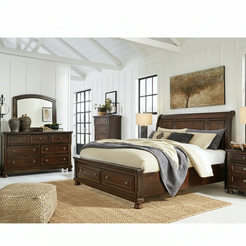 Porter Bed, Dresser, Mirror, Chest & Nightstand, Bedroom Set