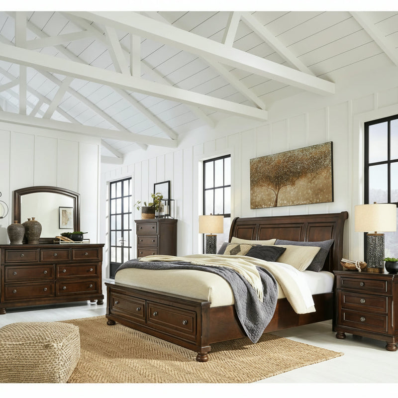 Porter Bed, Dresser, Mirror, Chest & Nightstand, Bedroom Set