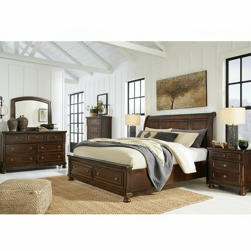 Porter Bed, Dresser, Mirror, Chest & Nightstand, Bedroom Set