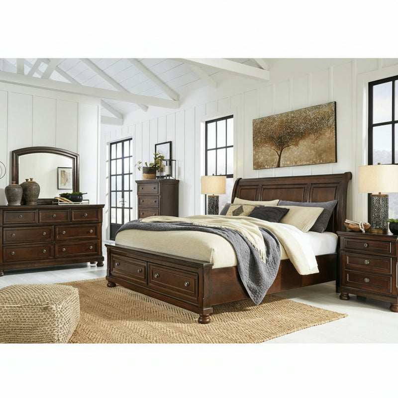Porter Bed, Dresser, Mirror, Chest & Nightstand, Bedroom Set