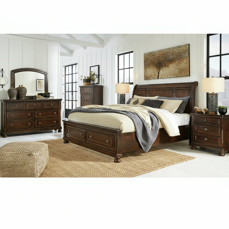 Porter Bed, Dresser, Mirror, Chest & Nightstand, Bedroom Set