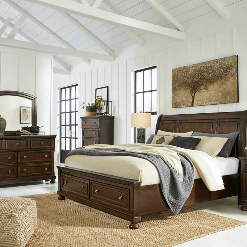 Porter Bed, Dresser, Mirror, Chest & Nightstand, Bedroom Set