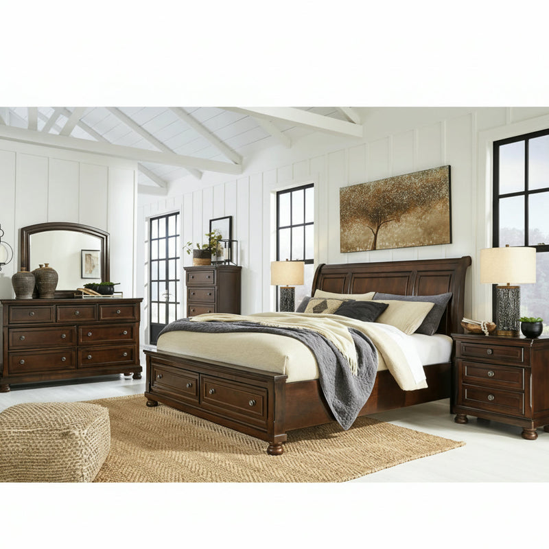 Porter Bed, Dresser, Mirror, Chest & Nightstand, Bedroom Set
