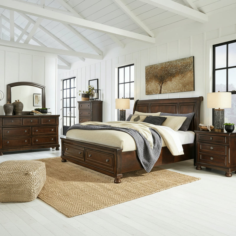Porter Bed, Dresser, Mirror, Chest & Nightstand, Bedroom Set
