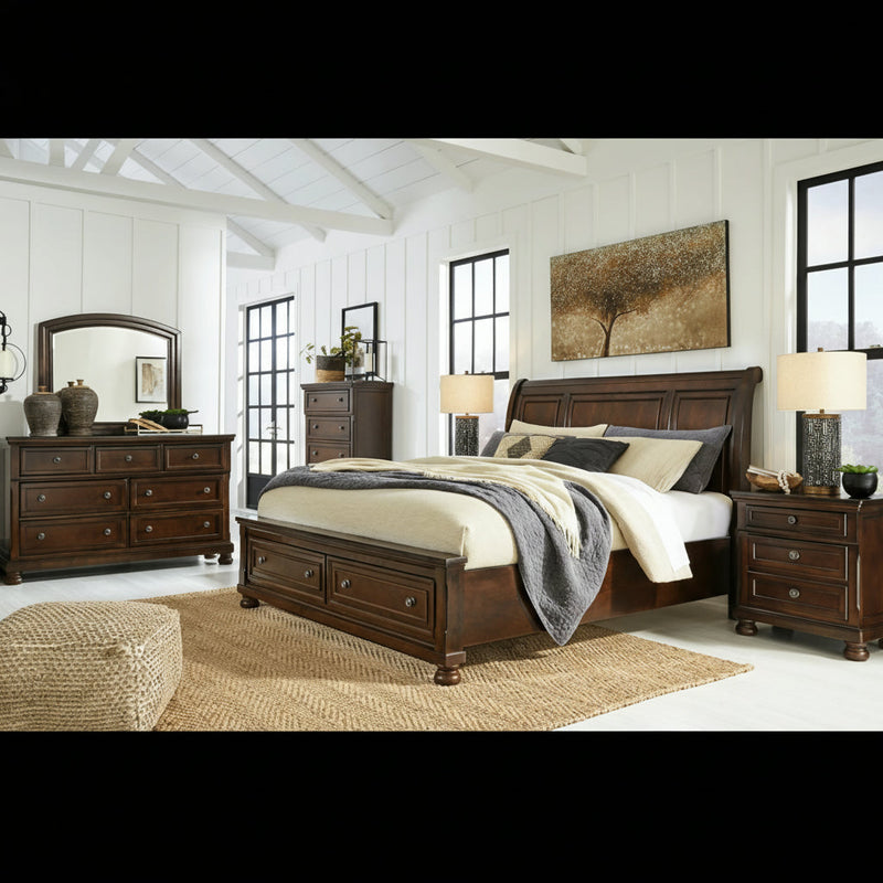 Porter Bed, Dresser, Mirror, Chest & Nightstand, Bedroom Set