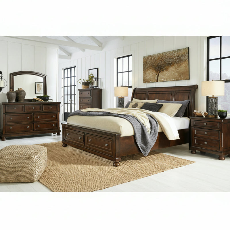 Porter Bed, Dresser, Mirror, Chest & Nightstand, Bedroom Set