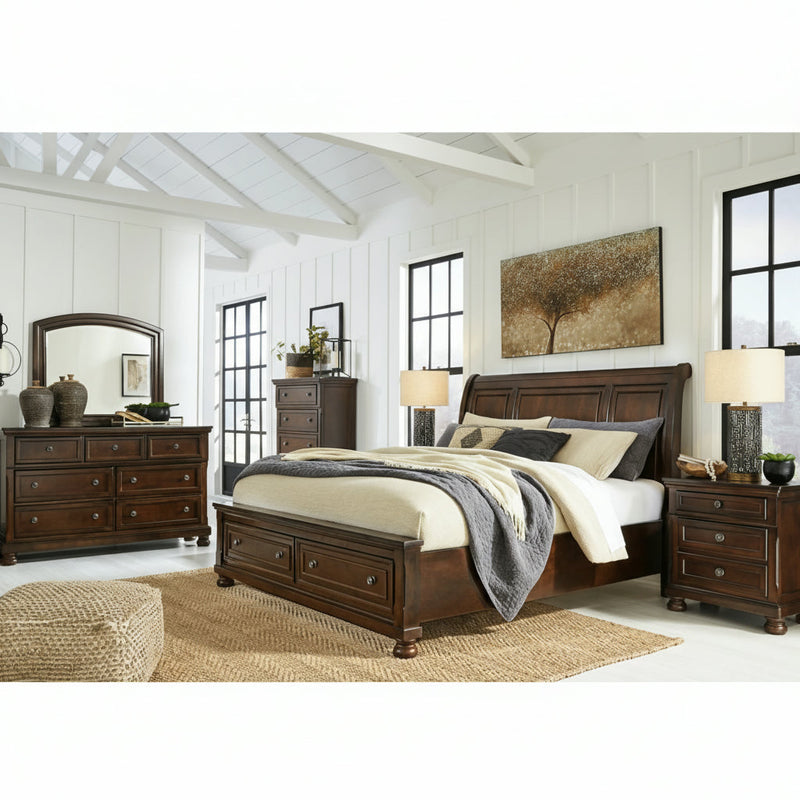 Porter Bed, Dresser, Mirror, Chest & Nightstand, Bedroom Set
