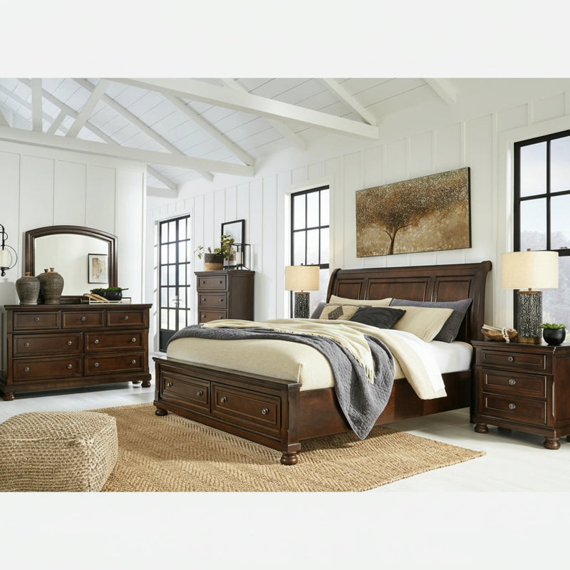 Porter Bed, Dresser, Mirror, Chest & Nightstand, Bedroom Set
