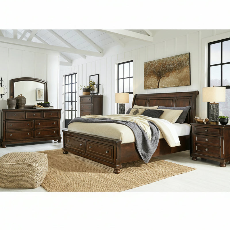 Porter Bed, Dresser, Mirror, Chest & Nightstand, Bedroom Set