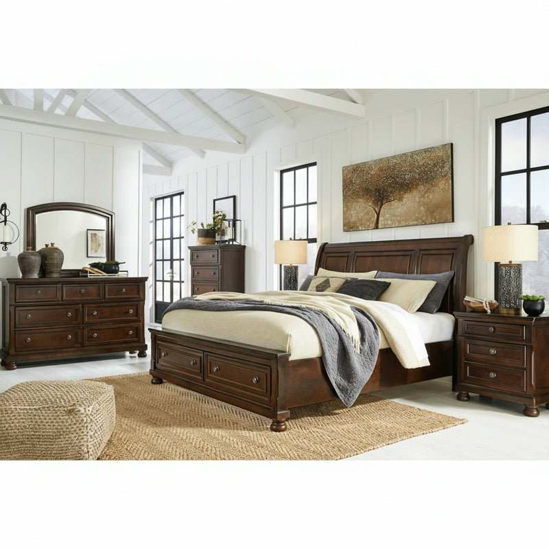 Porter Bed, Dresser, Mirror, Chest & Nightstand, Bedroom Set