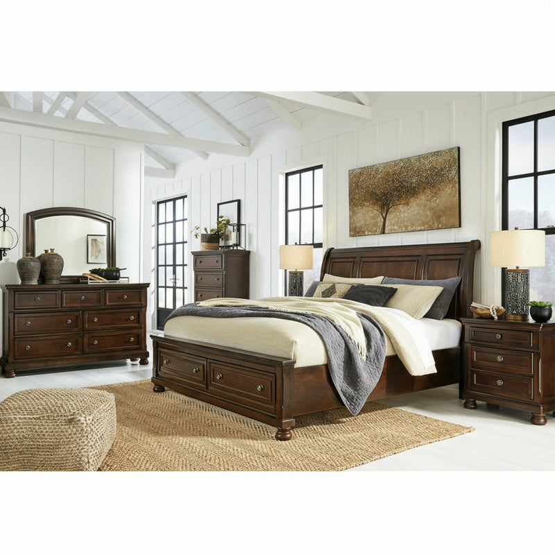 Porter Bed, Dresser, Mirror, Chest & Nightstand, Bedroom Set