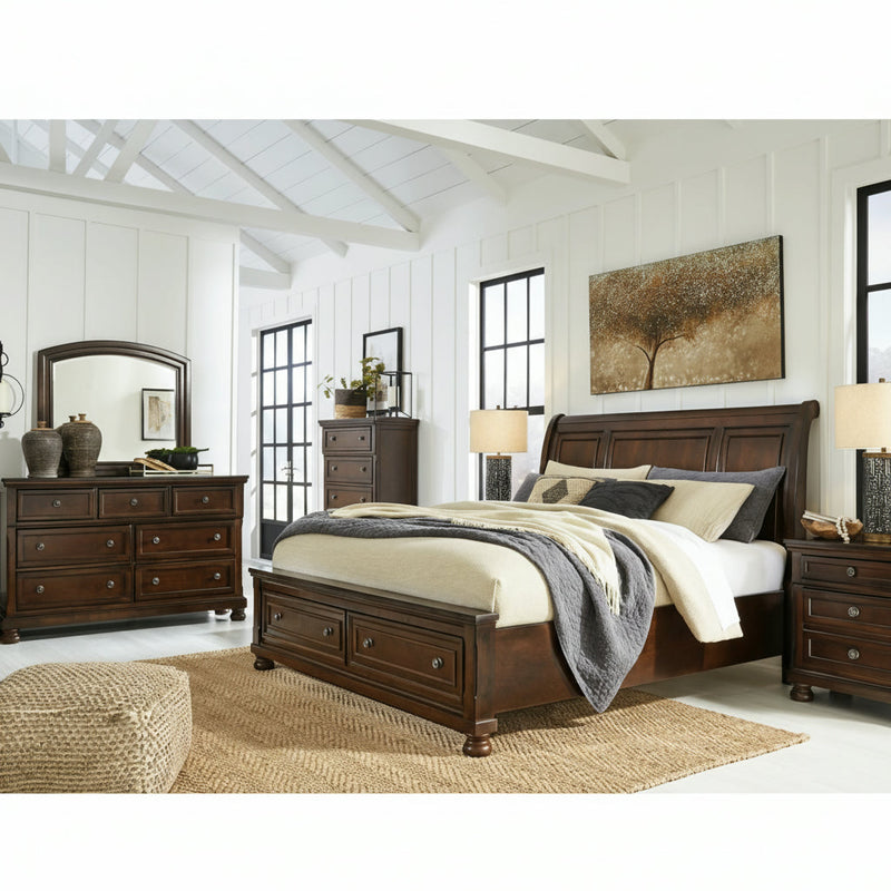 Porter Bed, Dresser, Mirror, Chest & Nightstand, Bedroom Set