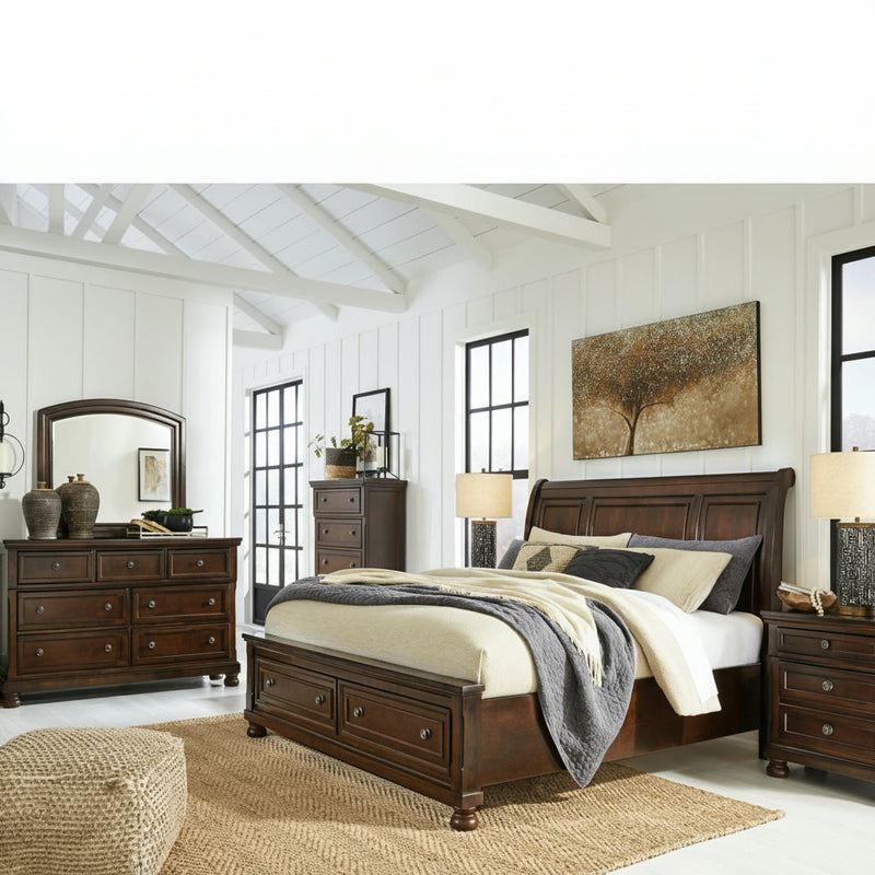 Porter Bed, Dresser, Mirror, Chest & Nightstand, Bedroom Set
