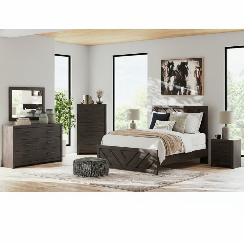 Prendonea Panel Bed, Dresser, Mirror, Chest & Nightstand, Bedroom Set