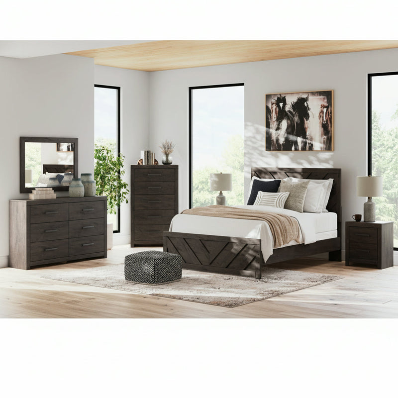 Prendonea Panel Bed, Dresser, Mirror, Chest & Nightstand, Bedroom Set