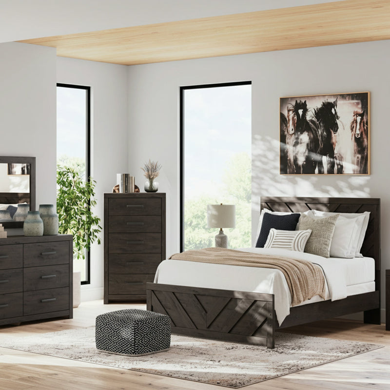Prendonea Panel Bed, Dresser, Mirror, Chest & Nightstand, Bedroom Set