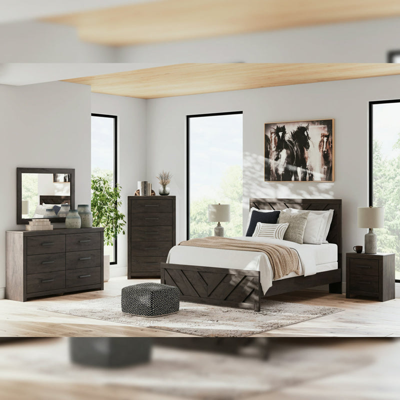 Prendonea Panel Bed, Dresser, Mirror, Chest & Nightstand, Bedroom Set