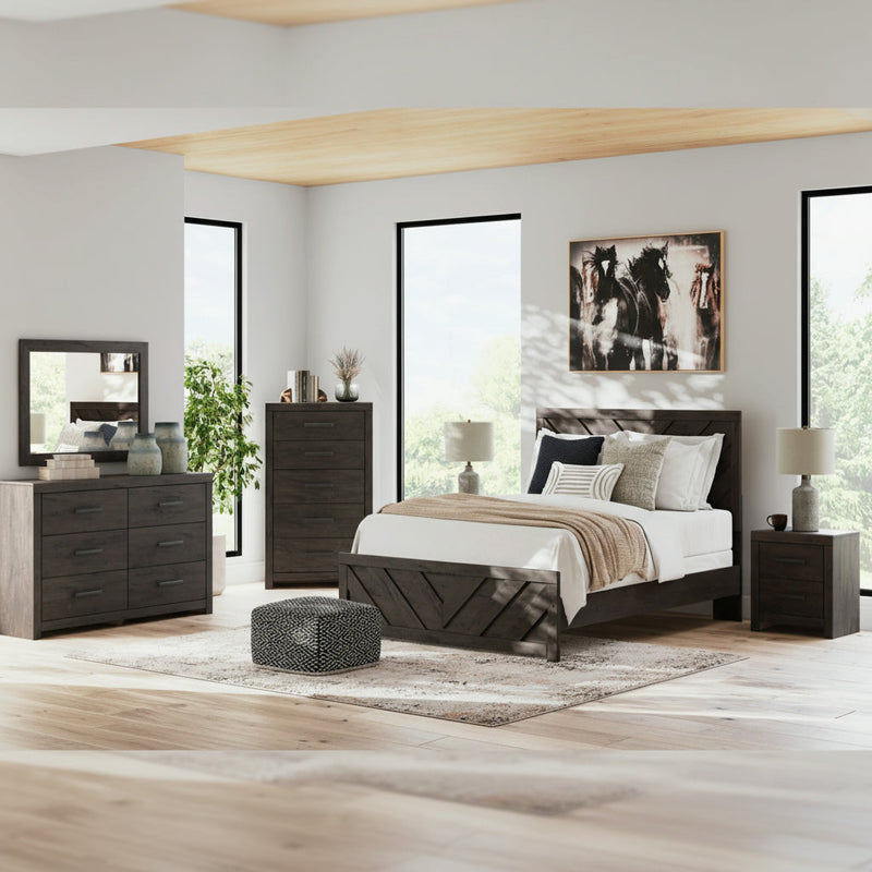 Prendonea Panel Bed, Dresser, Mirror, Chest & Nightstand, Bedroom Set