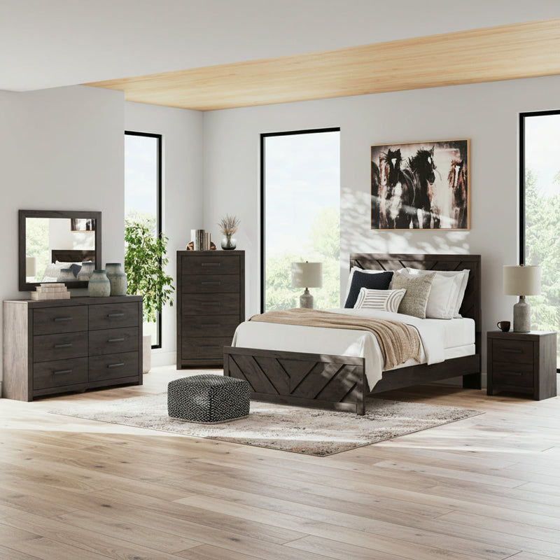 Prendonea Panel Bed, Dresser, Mirror, Chest & Nightstand, Bedroom Set