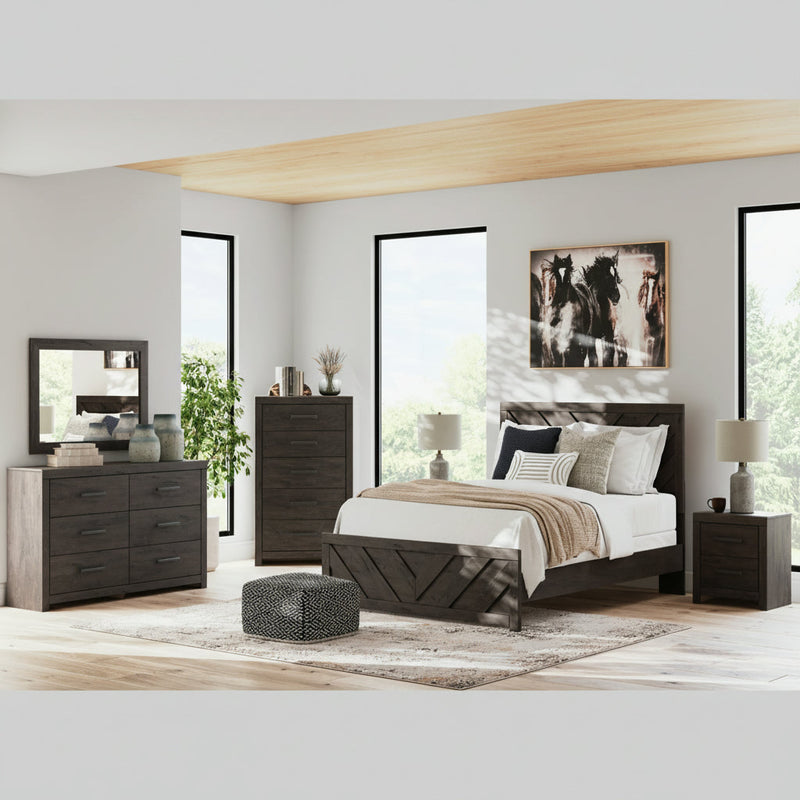 Prendonea Panel Bed, Dresser, Mirror, Chest & Nightstand, Bedroom Set