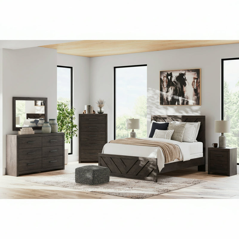 Prendonea Panel Bed, Dresser, Mirror, Chest & Nightstand, Bedroom Set