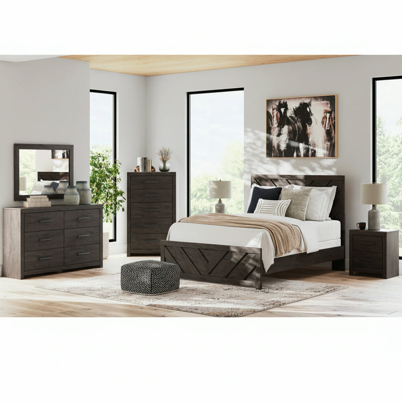 Prendonea Panel Bed, Dresser, Mirror, Chest & Nightstand, Bedroom Set