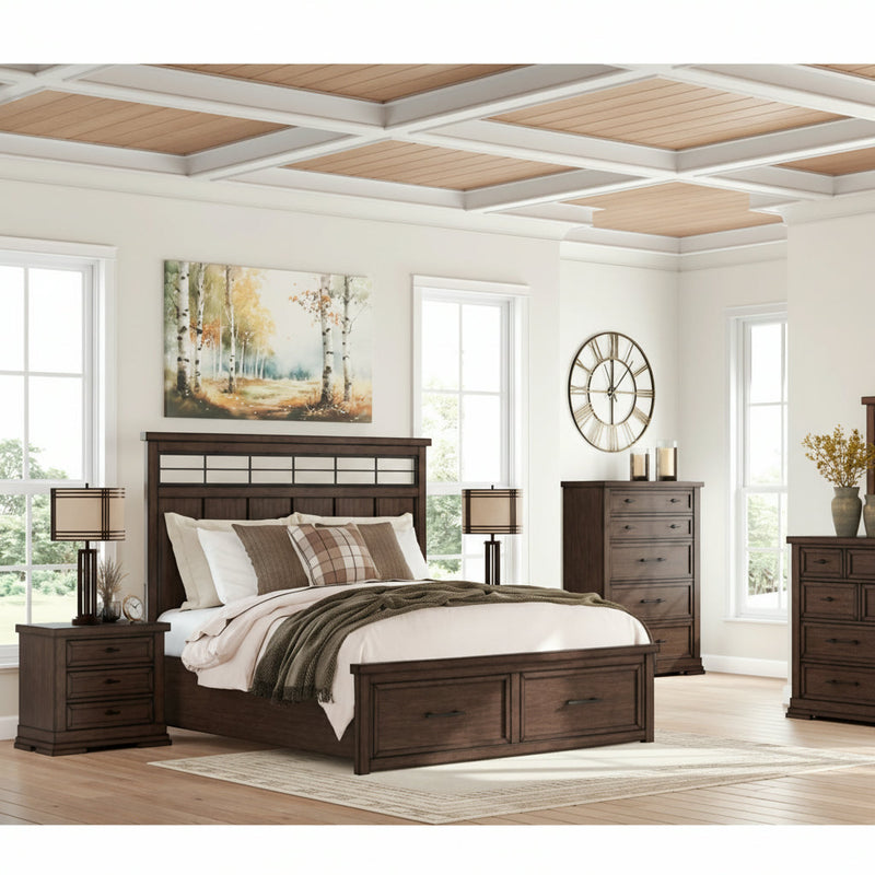 Taffenbrook Panel Storage Bed, Dresser, Mirror, Chest & Nightstand, Bedroom Set