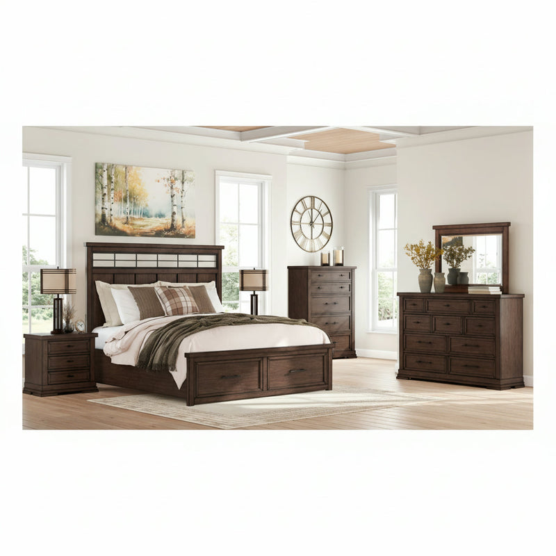 Taffenbrook Panel Storage Bed, Dresser, Mirror, Chest & Nightstand, Bedroom Set