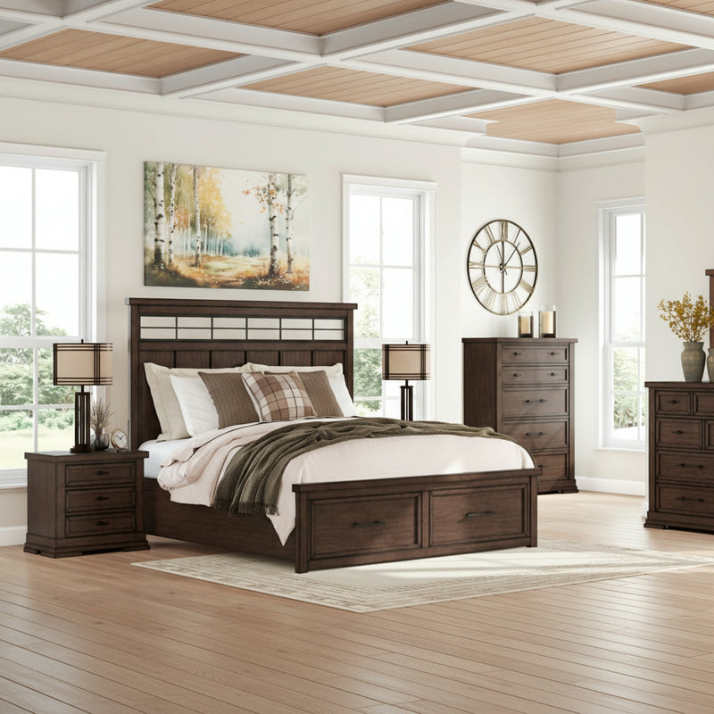 Taffenbrook Panel Storage Bed, Dresser, Mirror, Chest & Nightstand, Bedroom Set