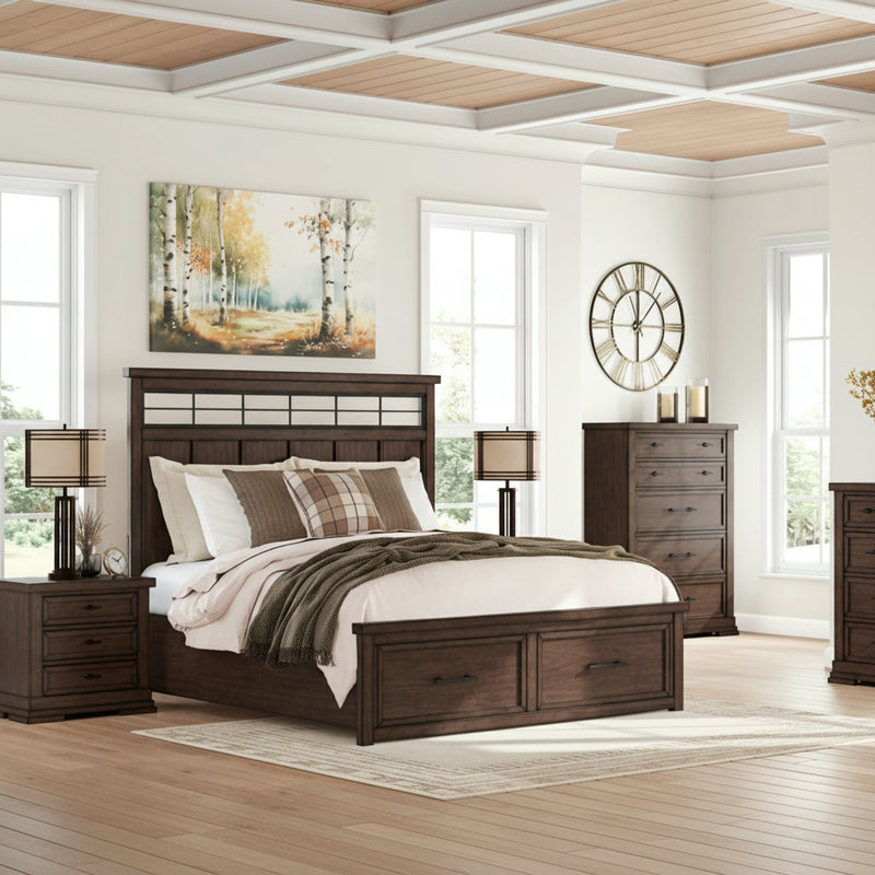 Taffenbrook Panel Storage Bed, Dresser, Mirror, Chest & Nightstand, Bedroom Set