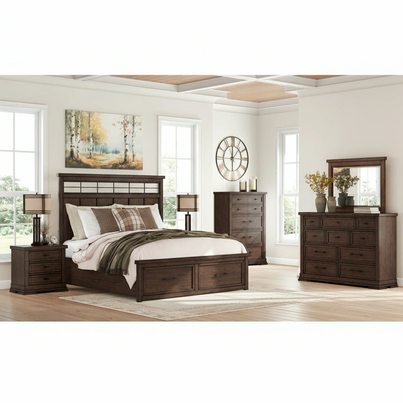 Taffenbrook Panel Storage Bed, Dresser, Mirror, Chest & Nightstand, Bedroom Set