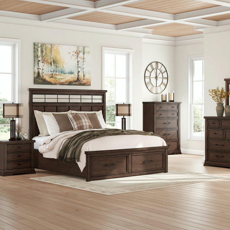 Taffenbrook Panel Storage Bed, Dresser, Mirror, Chest & Nightstand, Bedroom Set