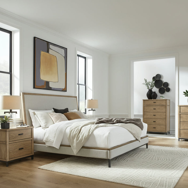 Tomtyn Upholstered Bed, Dresser, Mirror, Chest & Nightstand, Bedroom Set