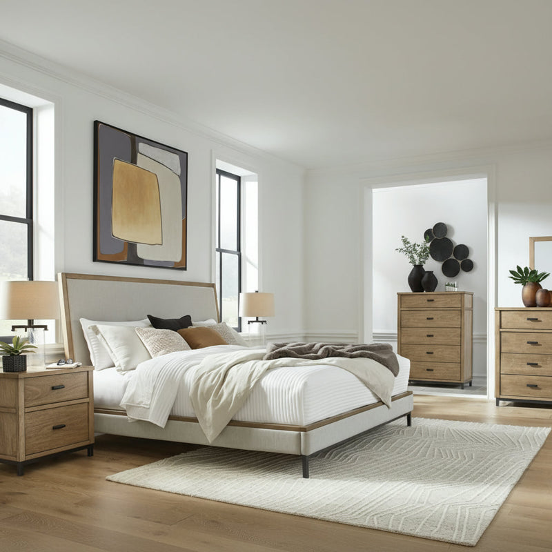 Tomtyn Upholstered Bed, Dresser, Mirror, Chest & Nightstand, Bedroom Set
