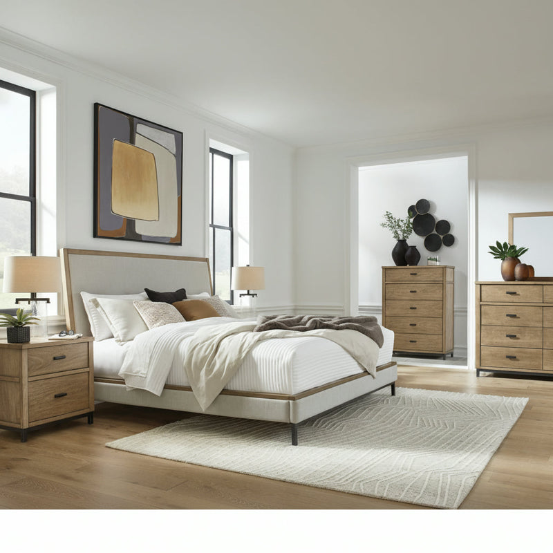 Tomtyn Upholstered Bed, Dresser, Mirror, Chest & Nightstand, Bedroom Set