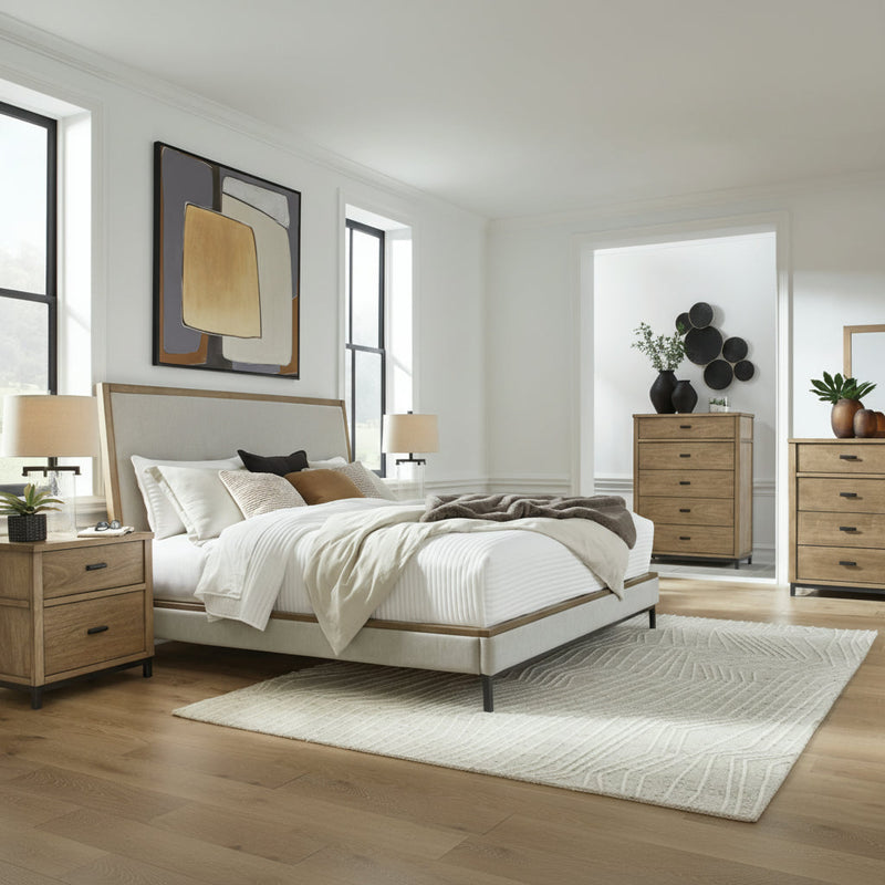 Tomtyn Upholstered Bed, Dresser, Mirror, Chest & Nightstand, Bedroom Set