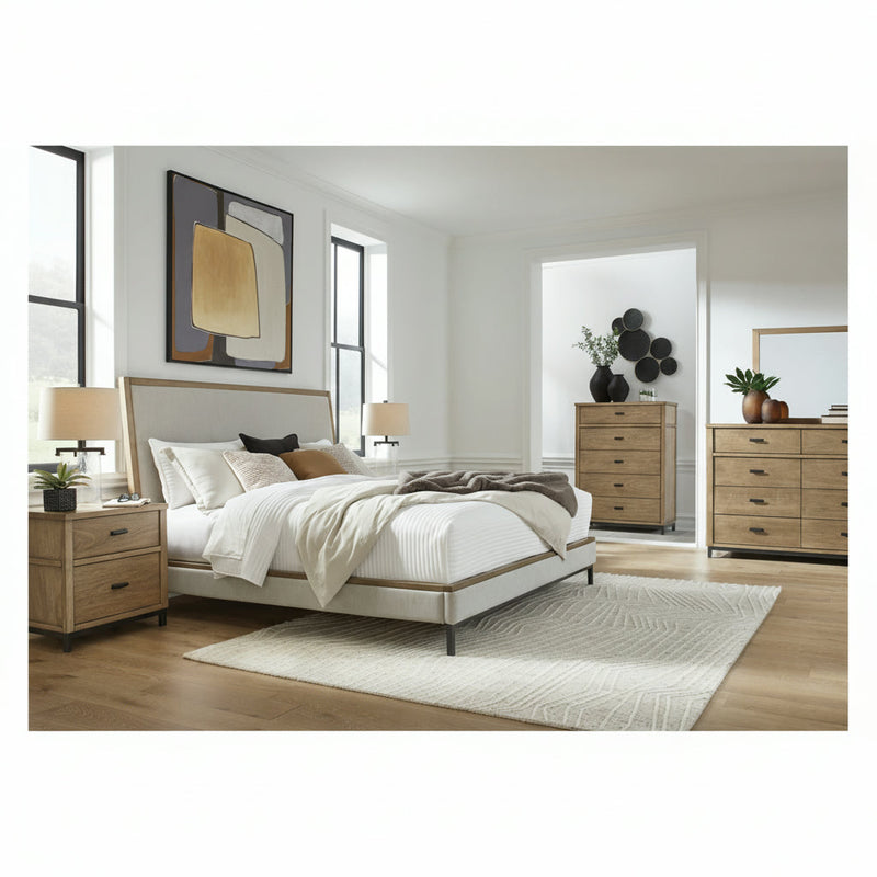 Tomtyn Upholstered Bed, Dresser, Mirror, Chest & Nightstand, Bedroom Set