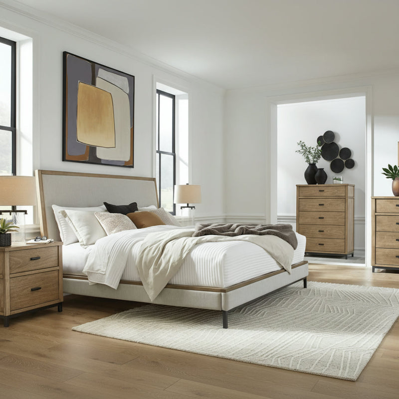 Tomtyn Upholstered Bed, Dresser, Mirror, Chest & Nightstand, Bedroom Set