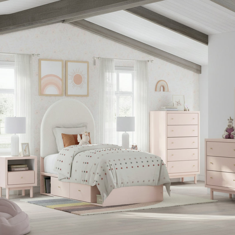 Wistenpine Upholstered Panel Bed, Dresser, Mirror, Chest & Nightstand, Bedroom Set