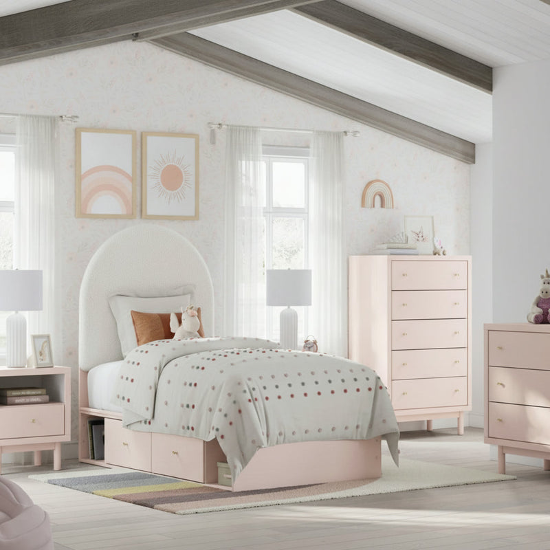 Wistenpine Upholstered Panel Bed, Dresser, Mirror, Chest & Nightstand, Bedroom Set