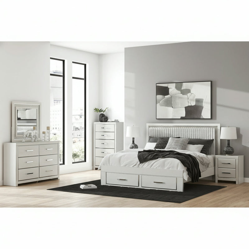 Zuraleus Upholstered Bed, Dresser, Mirror, Chest & Nightstand, Bedroom Set